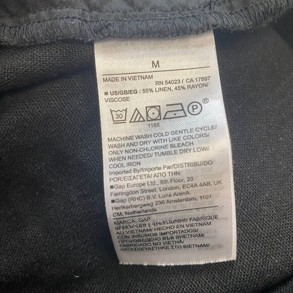 🖤 GAP Relaxed Black Linen-Blend Pants - Size M | Easy Pull-On Everyday Style 🖤 - Picture 7 of 8